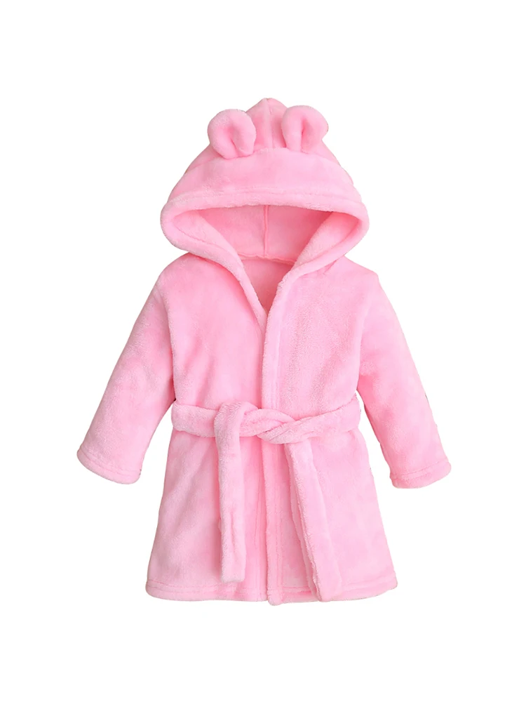 Autumn and winter baby children\'s coral velvet pajamas, baby hoodies, bathrobes, soft and comfortable pajamas, Child Accessories