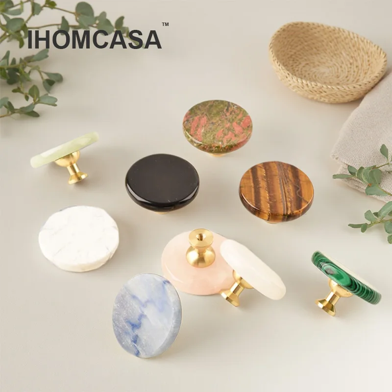 

Ручки для шкафов ihomcasa из латуни с камнем 40 мм