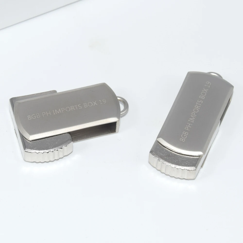 100PCS/LOT Metal USB 2.0 Flash Drives 64GB Custom Logo Pen Drive Gifts 32GB Memory Stick 100% Real Capacity Pendrive U Disk