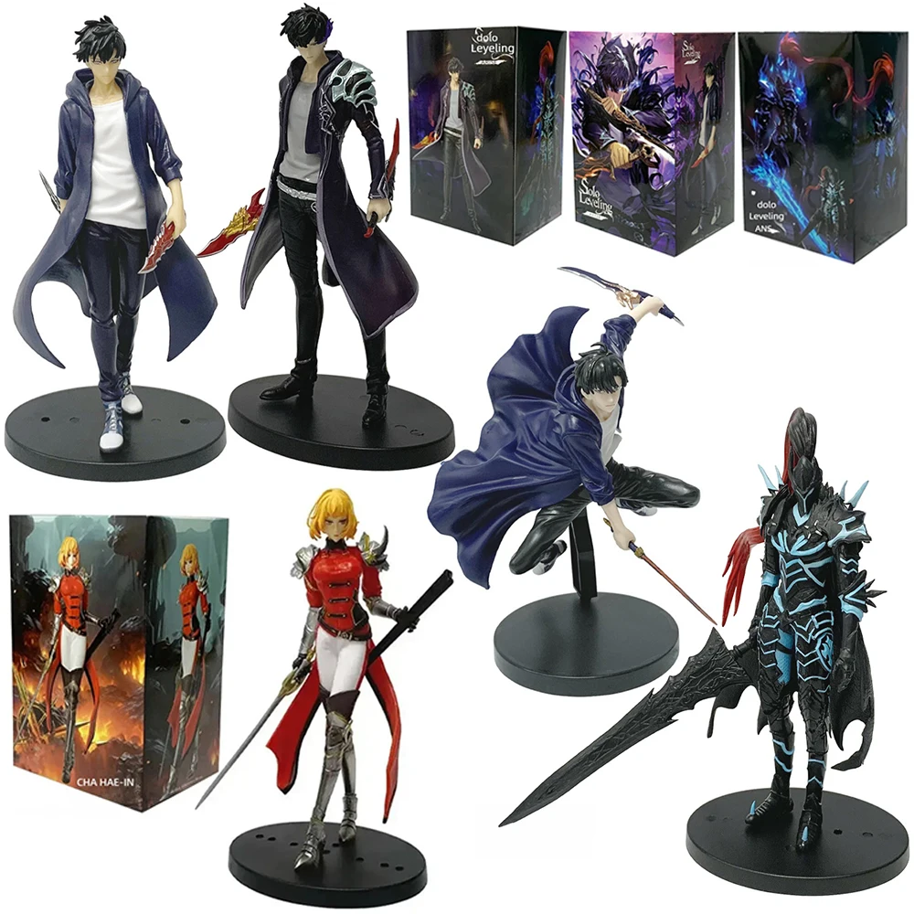 Figura de acción de Sung Jinwoo de Solos Leveling (versión anime) en stock - Figura coleccionable de PVC de 21 cm, modelo de juguete, regalo de Año Nuevo ﻿