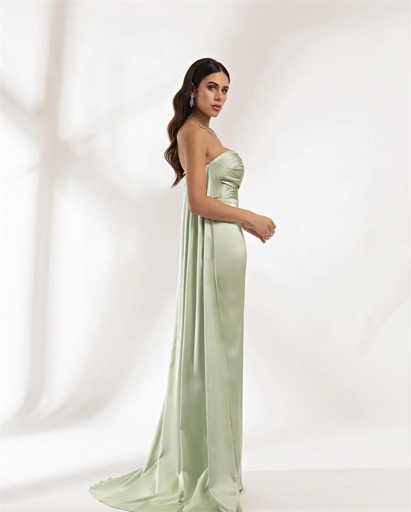 Eightree Strapless Green Mermaid Evening Party Dresses Special Occasion Sleeveless Formal Prom Gowns Homecoming Abendkleider