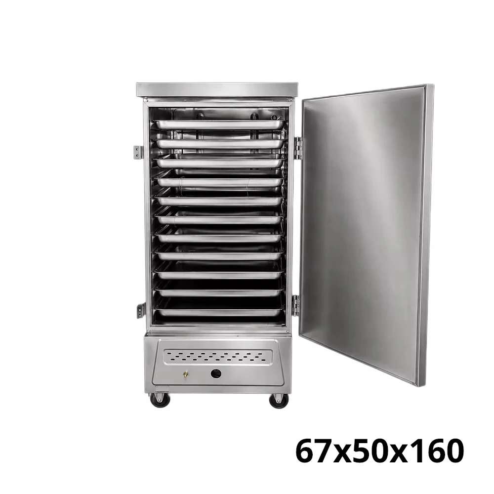 Manufacturer Sturdy Stainless Steel Rice Steamer 12 Trays Gas Powered Large Capacity Cooker Cabinet Commercial Kitchen