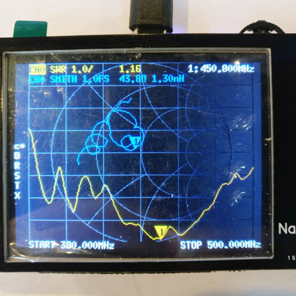 Nanovna-h wektor sieciowy analizator antenowy 10Khz-1.5Ghz MF HF VHF UHF z powłoką gniazdo kart SD cyfrowy Nano VNA-H Tester