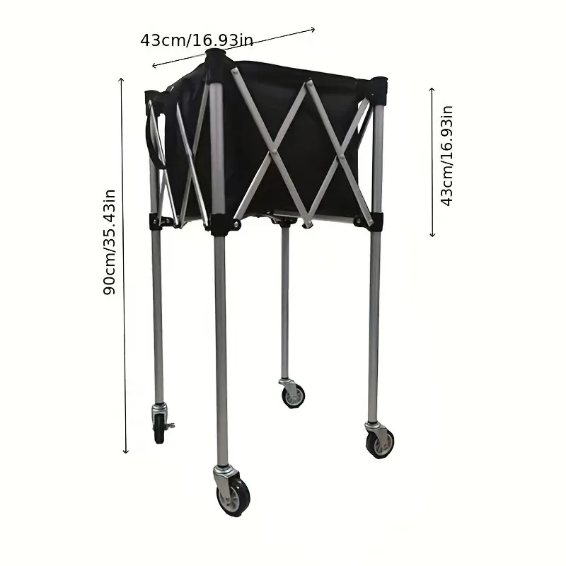 Portable foldable aluminum alloy basket tennis cart without bottom plate special tennis frame can be folded