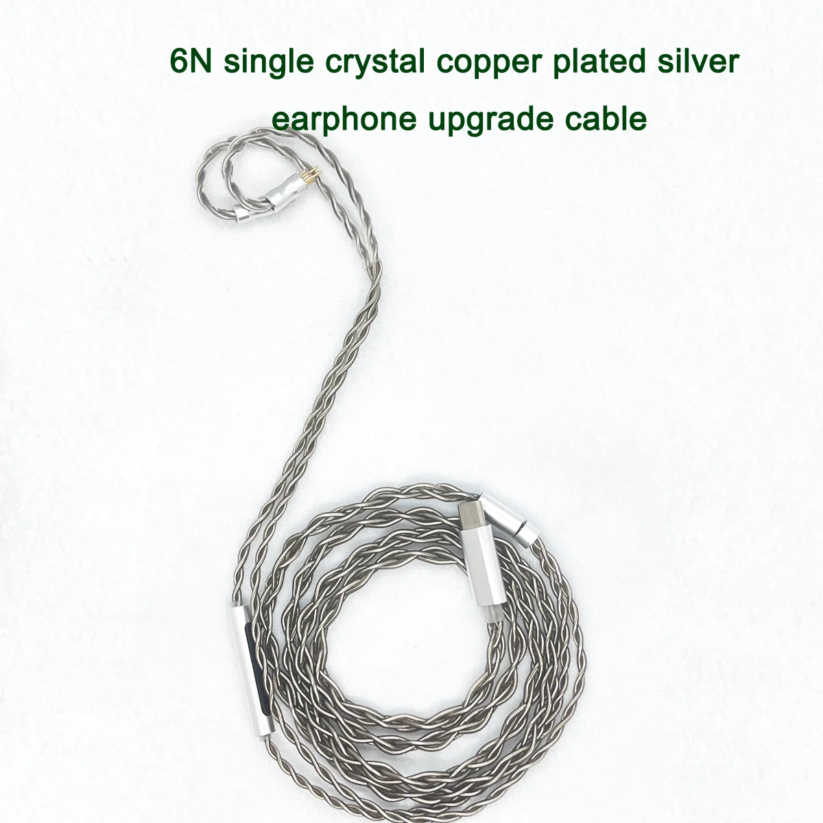 

Type-C plug 6N single crystal copper plated silver earphone upgrade cable 0.78mm 2pin mmcx iem