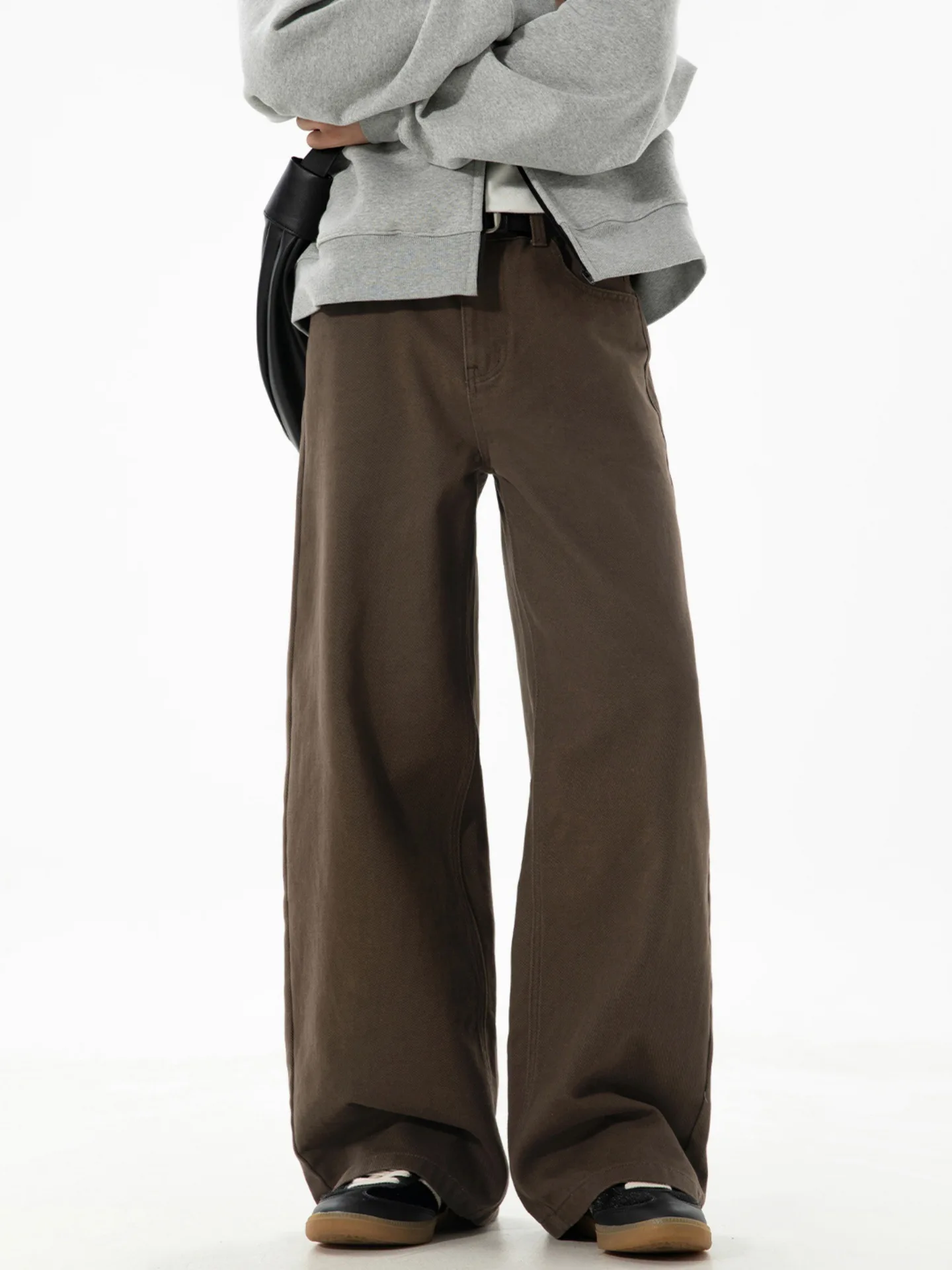 

Relaxed Fit Straight Leg Pants For Men Cotton Twill Casual Trousers With Elastic Waist Retro Streetwear Outdoor Sports Loose Fit