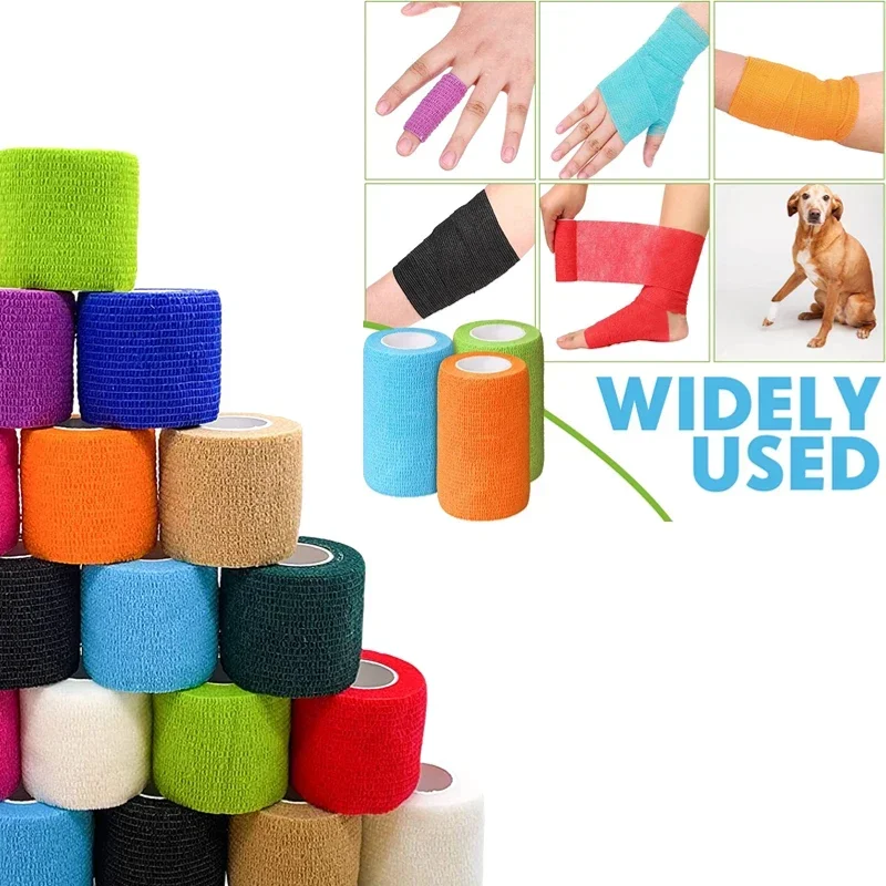 Sports Elastic Bandage Elastoplast Self Adhesive Tape Protect Wrist Palm Finger Arm Shoulder Knee Ankle Pets Leg Tattoo Safety