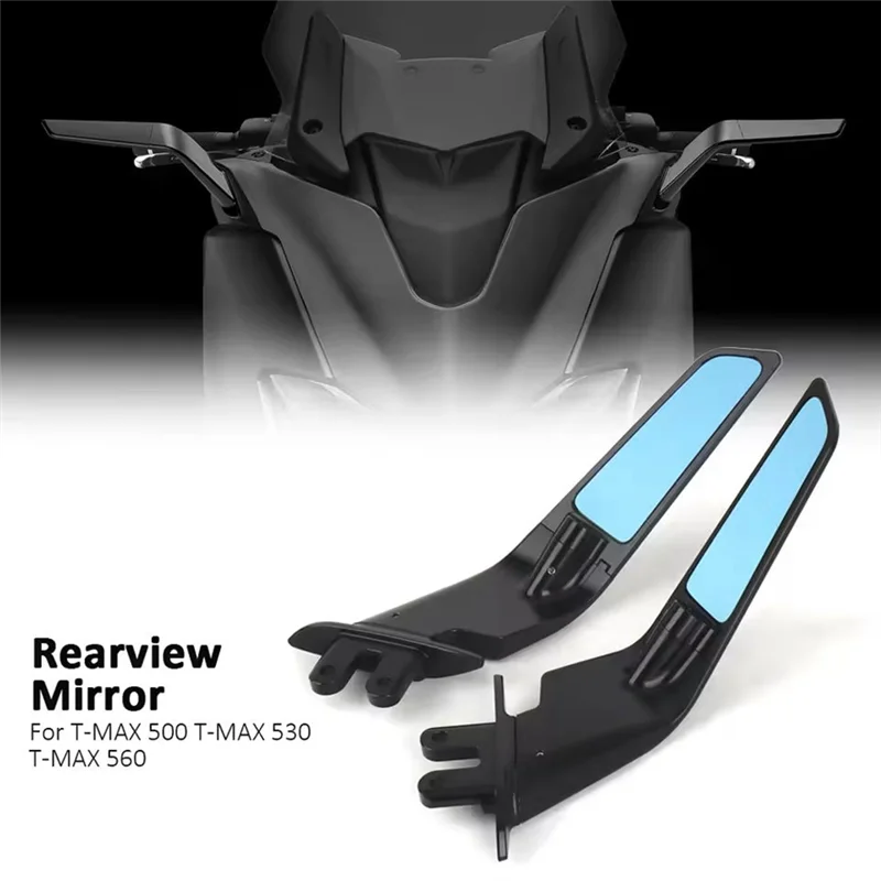 

For YAMAHA T-MAX 560 Motorcycle Winglets Mirror Kit Motorcycle Rotatable Mirrors-AD39