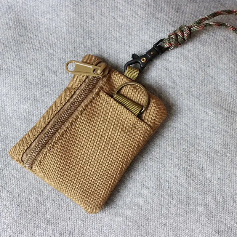 Original Japanese Casual Canvas Hanging Neck Mini Coin Card Holder Zipper Pouch Men and Women ins Key Small Bag with Lanyard