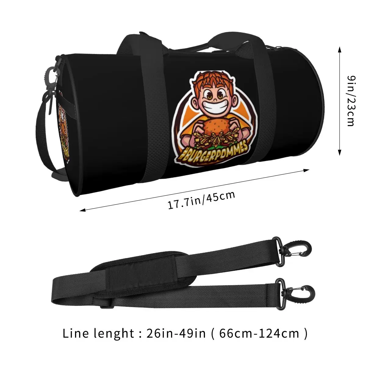 Gym Bag Burgerpommes Icrimax Sports Bag Gym Accessories Music Male Female Portable Custom Handbag Cute Travel Fitness Bag