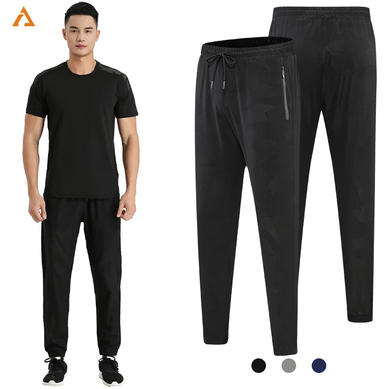 

Wholesale Fitness Jogging Sports Pants Men Custom Trousers Running Blank Zipper Pockets Joggers Running Sweatpants For Men 1206