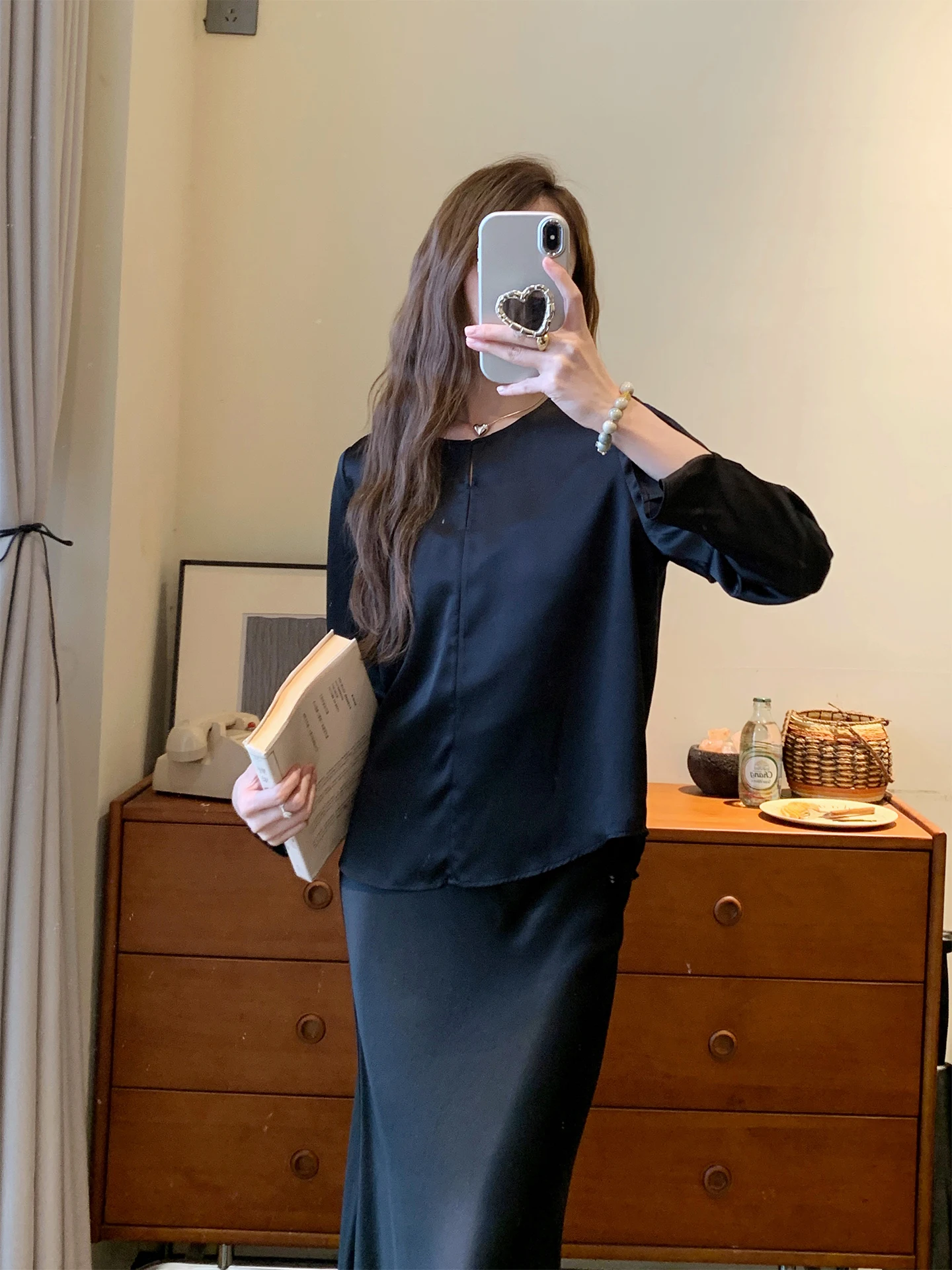 

Silk Smooth Beautiful Friend Commute Versatile Satin Real Silk irt No Classy Flavor Encrypted 9 Women's Faion irt