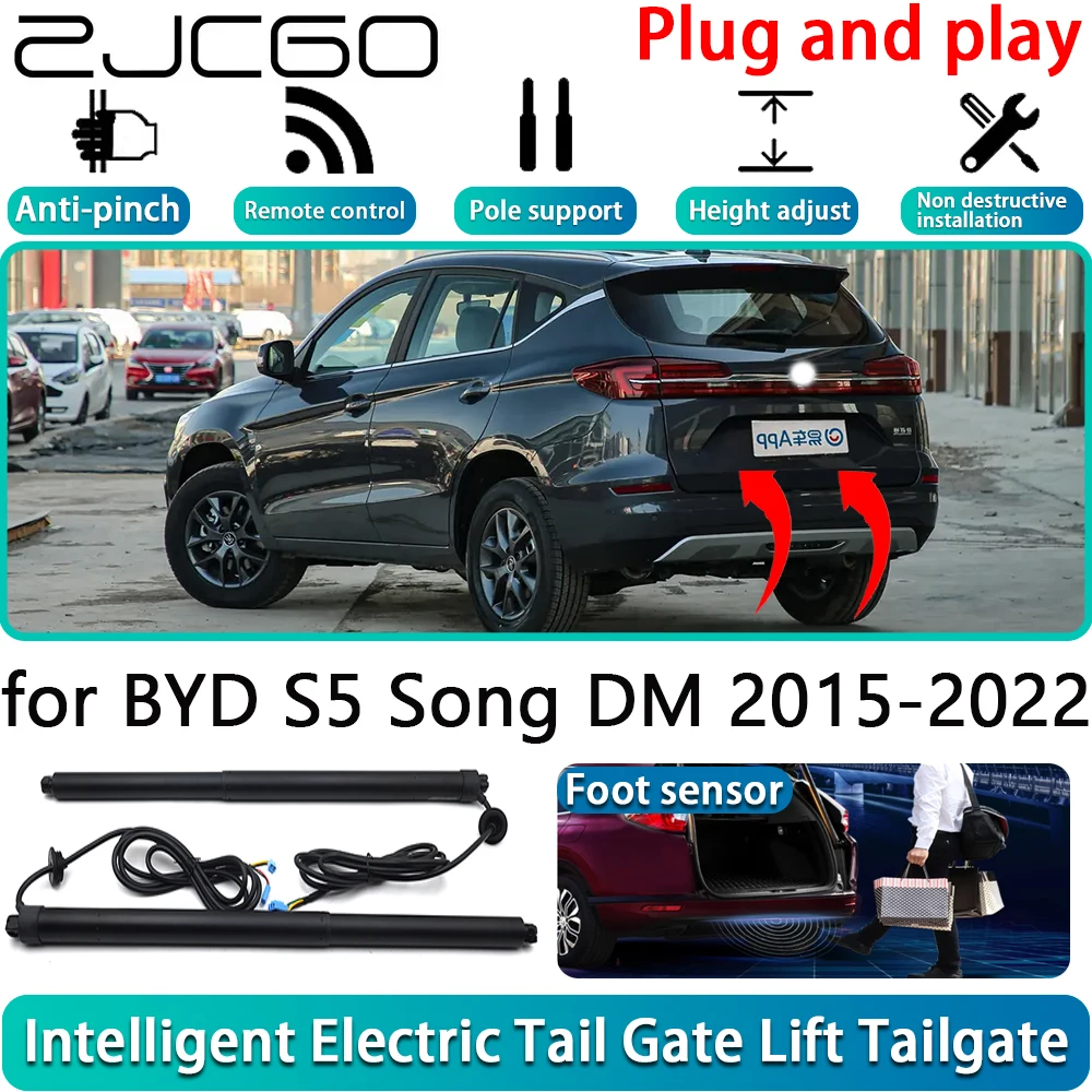 

ZJCGO for BYD S5 Song DM 2015-2022 Car OEM Electric Powered Tailgate Power Liftgate Automatic Tailgate System With Foot Sensor
