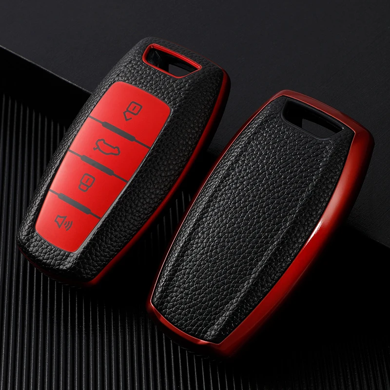 

For Great Wall Haval Hover H1 H4 H6 H7 H8 H9 GMW Coupe TPU Leahter Car Remote 4 Button Key Cover Case Shell Bag Holder
