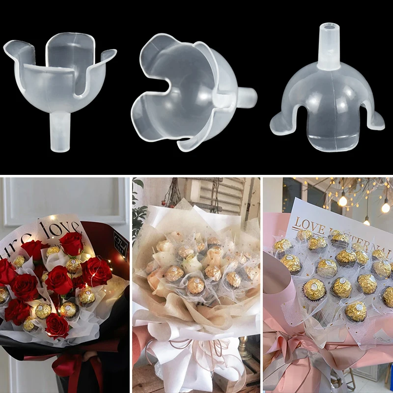 Envoltorios de Base de Chocolate para decoración de fiestas, envoltorios de flores, bolas de caramelo, ramo de embalaje, taza fija, caja transparente redonda, 20 Uds.