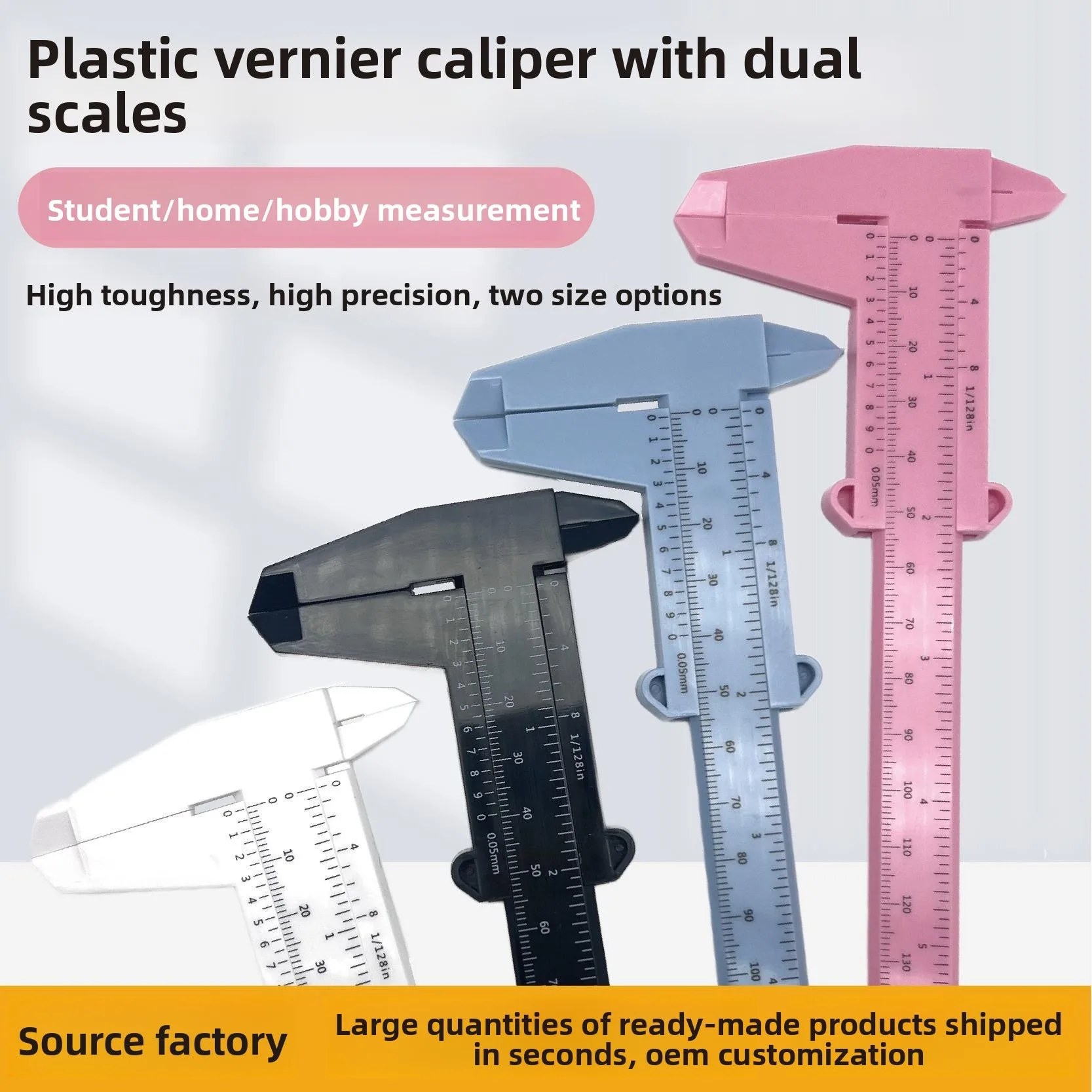 1PC Vernier Caliper 150MM Portable Tattoo Eyebrow Ruler Plastic Eyebrow Caliper Rulers Measurement Tools PMU Tattoo Accessories