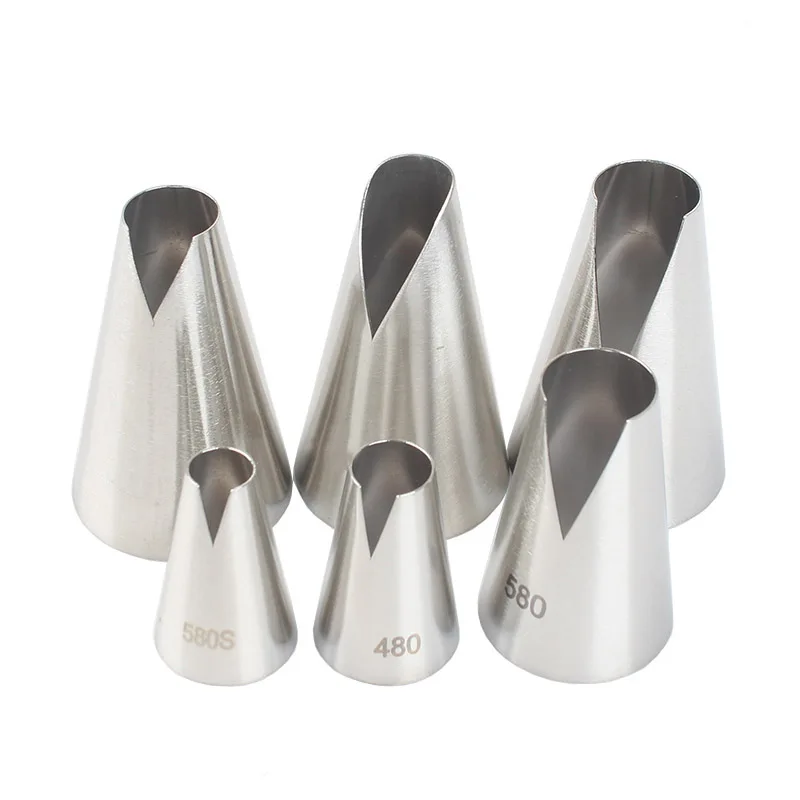 3/6 piezas, puntas de tubería de acero inoxidable, boquillas profesionales para decorar pasteles, tamaños pequeños, medianos y grandes, dispensadores de glaseado seguros para alimentos
