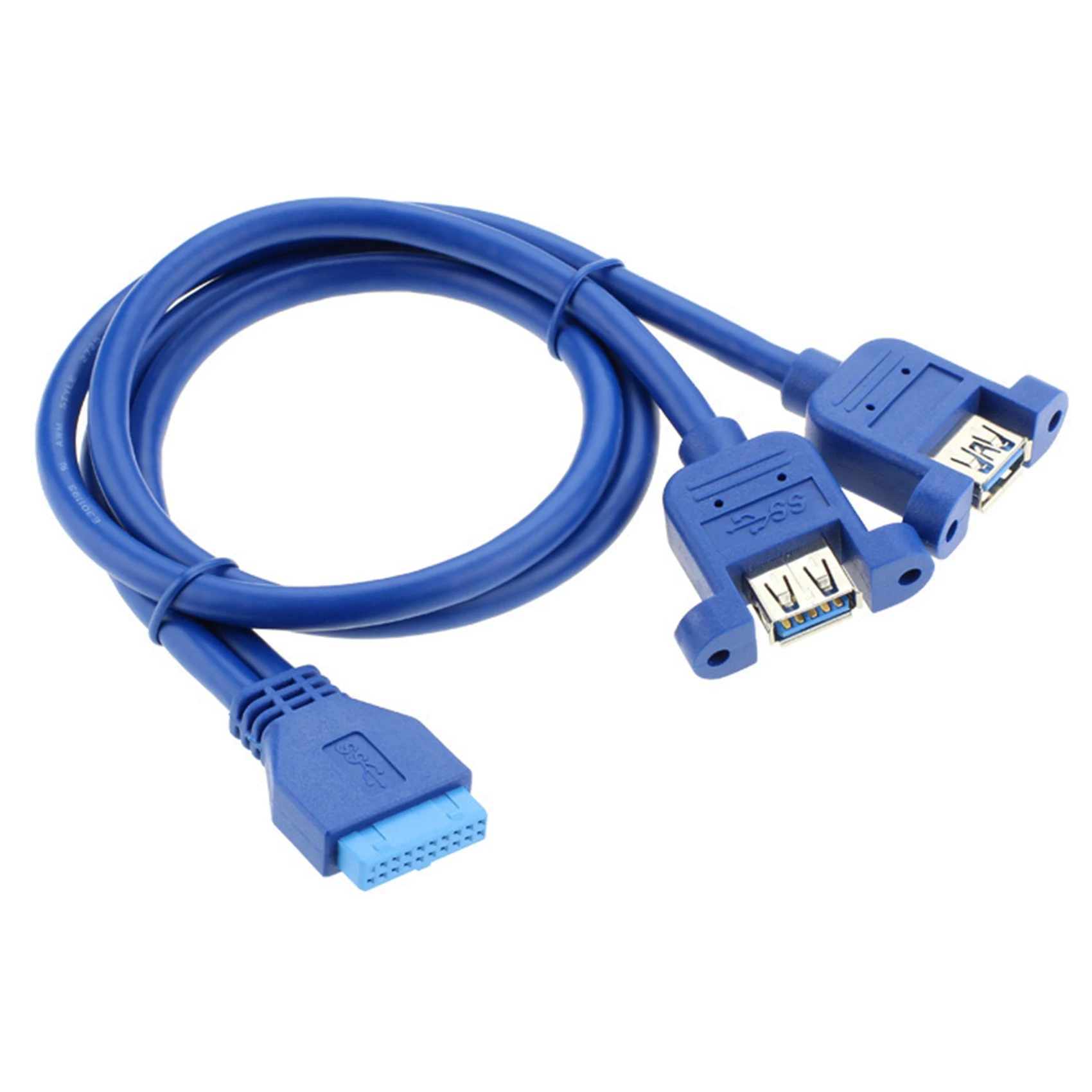 

20Pin to USB3.0 Chassis Rear Bezel Cable 1 Point 2 Dual USB3.0 to Motherboard 20Pin to Extension Cable with Ear