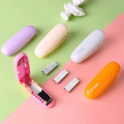 Mini Shell Folding Stapler Portable Size Color Binder 24/6 Standard Staples Office Binding Tools School A7019