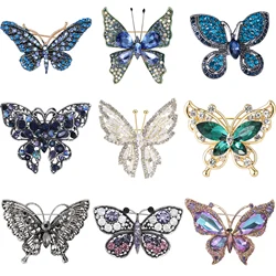 Rhinestone Butterfly Pins for Women Butterflies Brooches Insect Lapel Pin Office Party Friend Gifts Jewelry Accessories