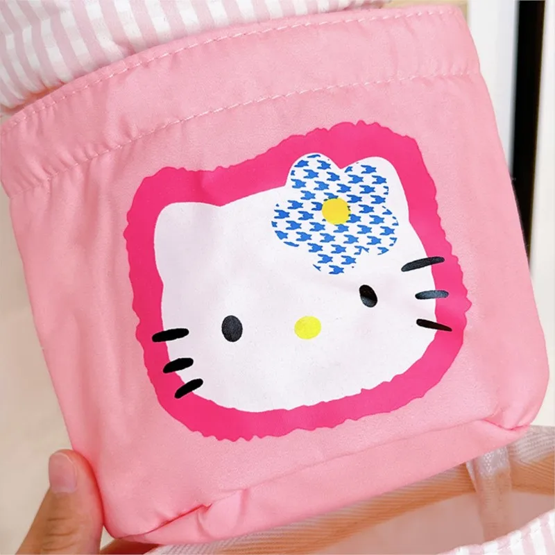 Sanrio-bolsas colgantes de hello kitty para almacenamiento de artículos diversos, bolsa de pared colgante de tela, organizador de dormitorio kawaii para niñas, color rosa