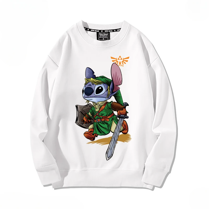 

Stitch Cartoon Round Neck Sweater Disney Pullover Shirt Loose Fashion Unisex 2025 New Long-sleeved Tops Gothic Clothes