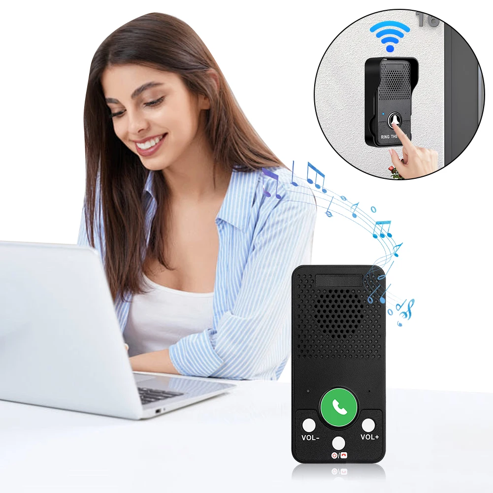Wireless Doorbell Rechargeable Battery Hands Free Full Duplex Intercom Door Bell Waterproof Apartment Intercom One Press To Talk