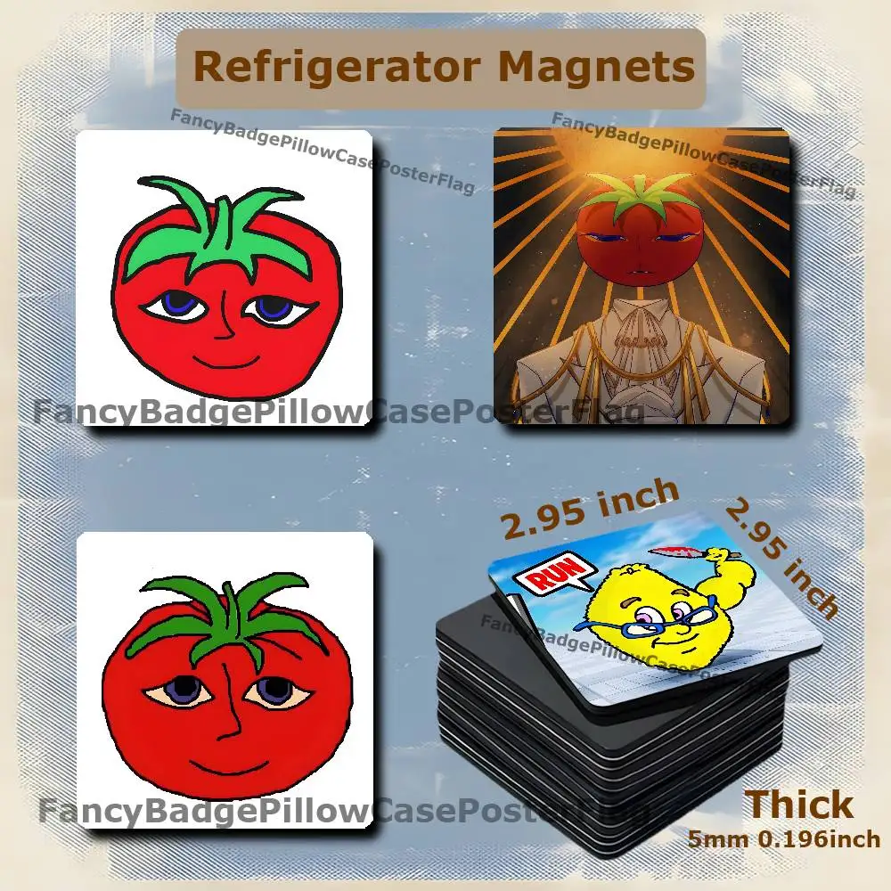 Mr Tomatos Game Horror 75mm Frigerator Magnet Square Stickers Personalize Fridge Refrigerator Wall Door Decoration