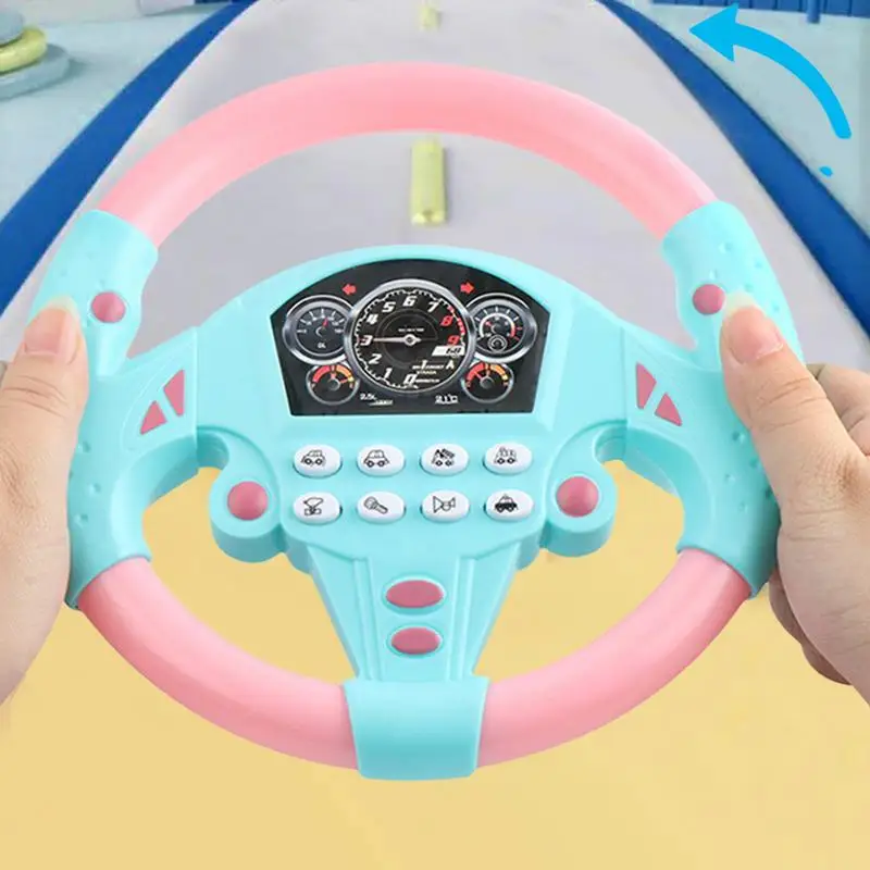 360-degree Rotation Steering Wheel Electric Baby Toys Simulate Copilot Portable Wheel Copilot Toy With Light And Sound for kids