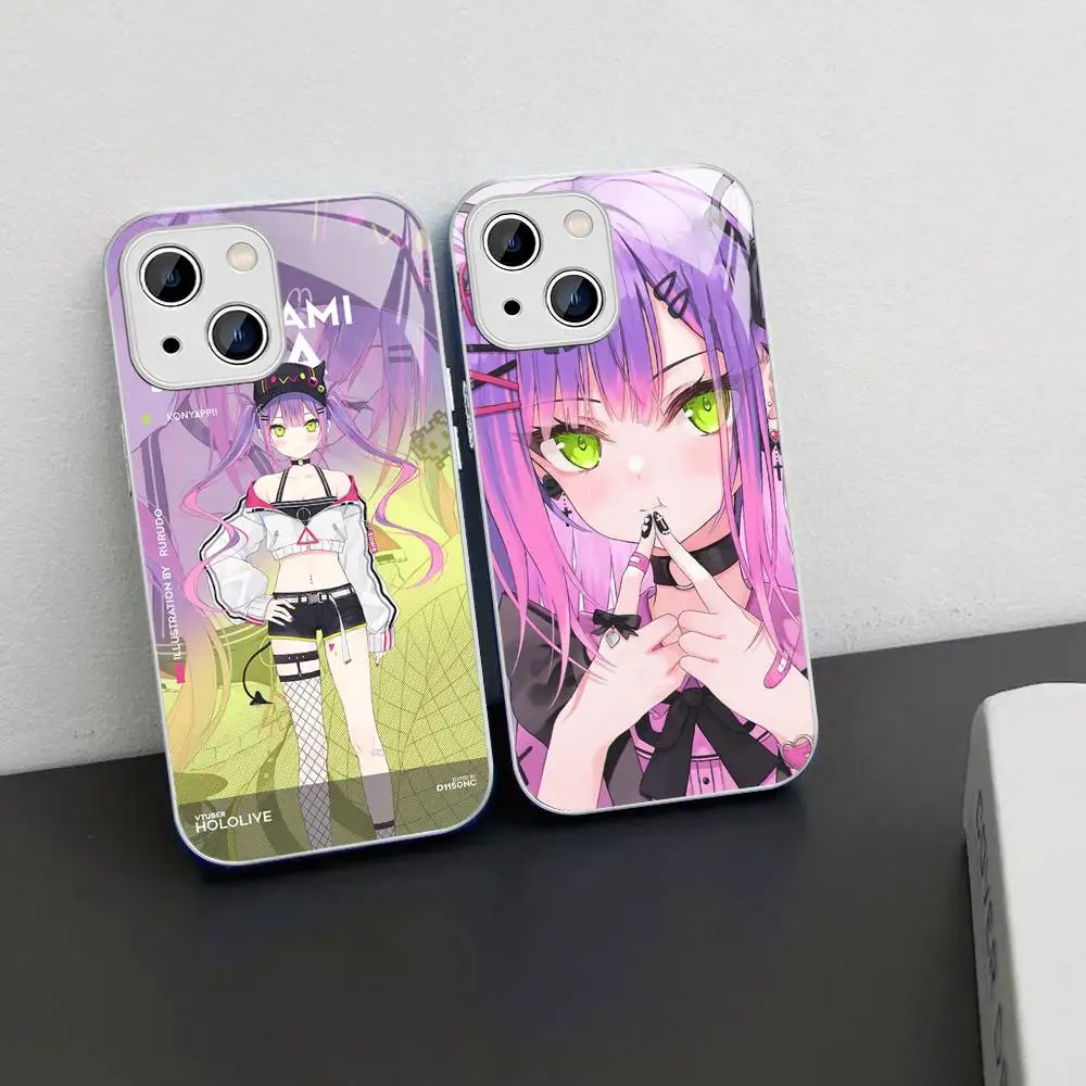 

Tokoyami Towa Hololive Phone Case Tempered Glass For Iphone 14 13 12 11 Pro Mini XS MAX 14Plus X XS XR Cover