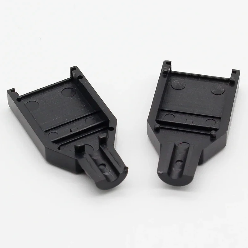 New 10pcs Type A Female USB 4 Pin Plug Socket Connector With Black Plastic Cover