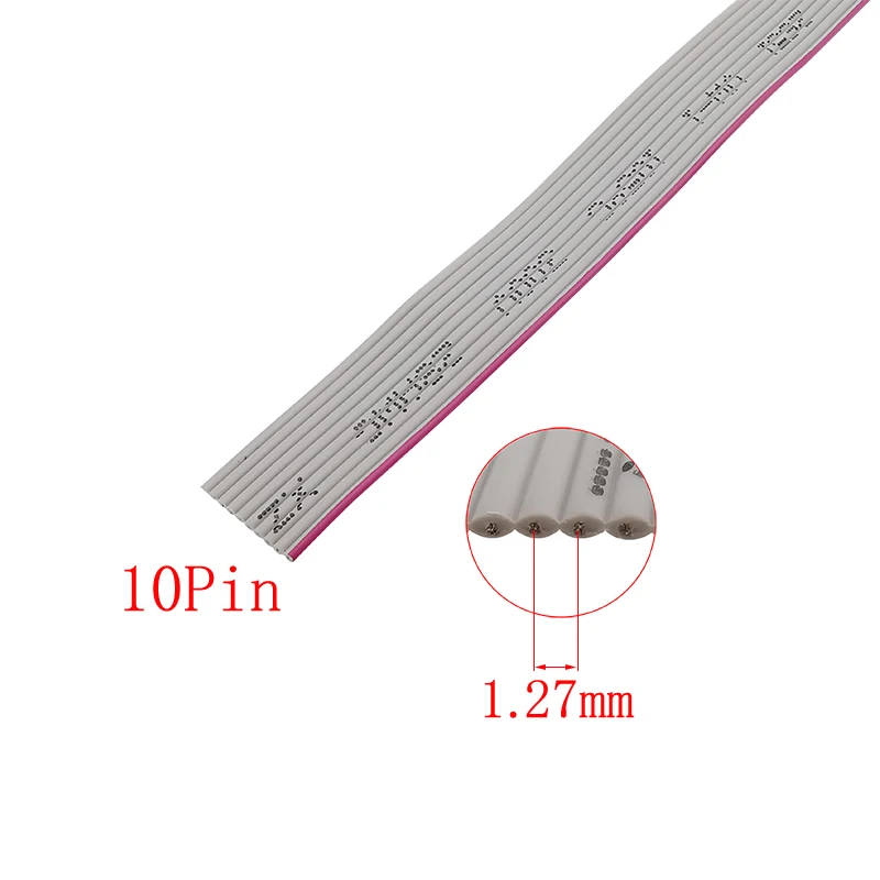 1M Pitch 1.25mm Grey Flat Ribbon Cable 6/8/10/12/14/16/20/26/34/40/50/60 Pin 28AWG Flat Cable Wire for IDC FC 2.54mm Connector