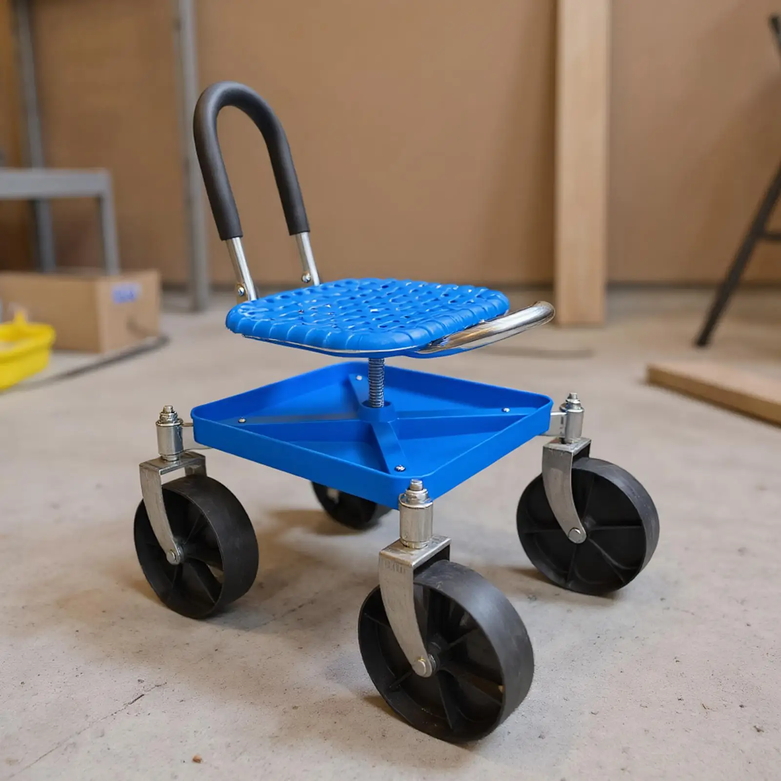 

Garden Stool 360 Degree Swivel Rolling Garden Work Seat With Wheels Adjustable Height Yard Workseat for Nursery Pruning Plant