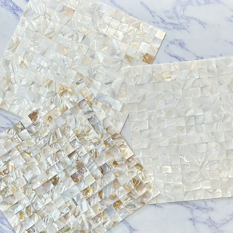 

Shell Mosaic Tile Natural White Mother of Pearl Wall Backsplash Bathroom Tiles fish scale sheet kitchen 97