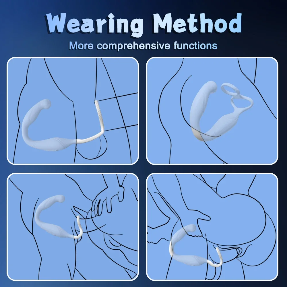 ذكر جهاز تدليك للبروستاتا الشرج هزاز العجان محفز الدورية بعقب المكونات مع حلقة APP التحكم رجل مثلي الجنس الاستمناء لعبة الجنس 18 + #6