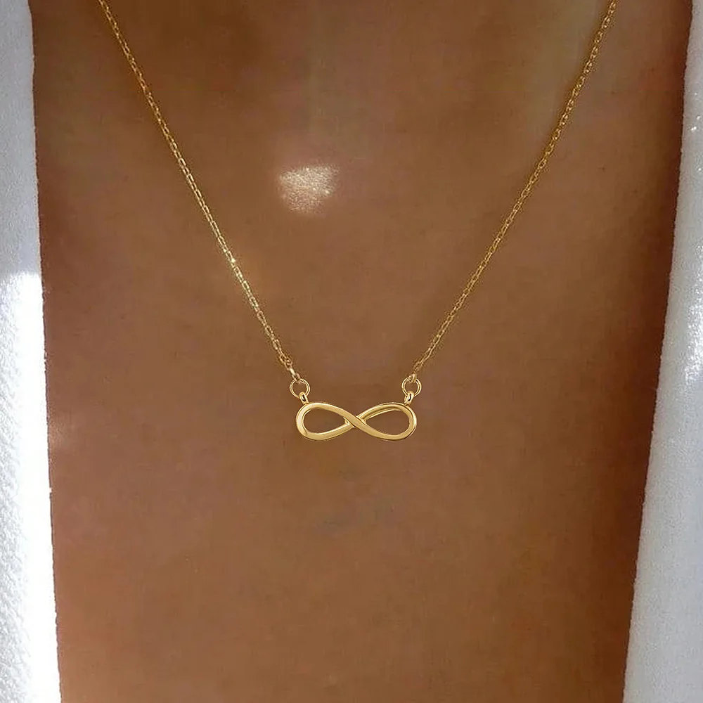 Hot selling Eight Character Pendant in Europe and America, Women's New Card Necklace, Classic Alloy Eight Character Pendant