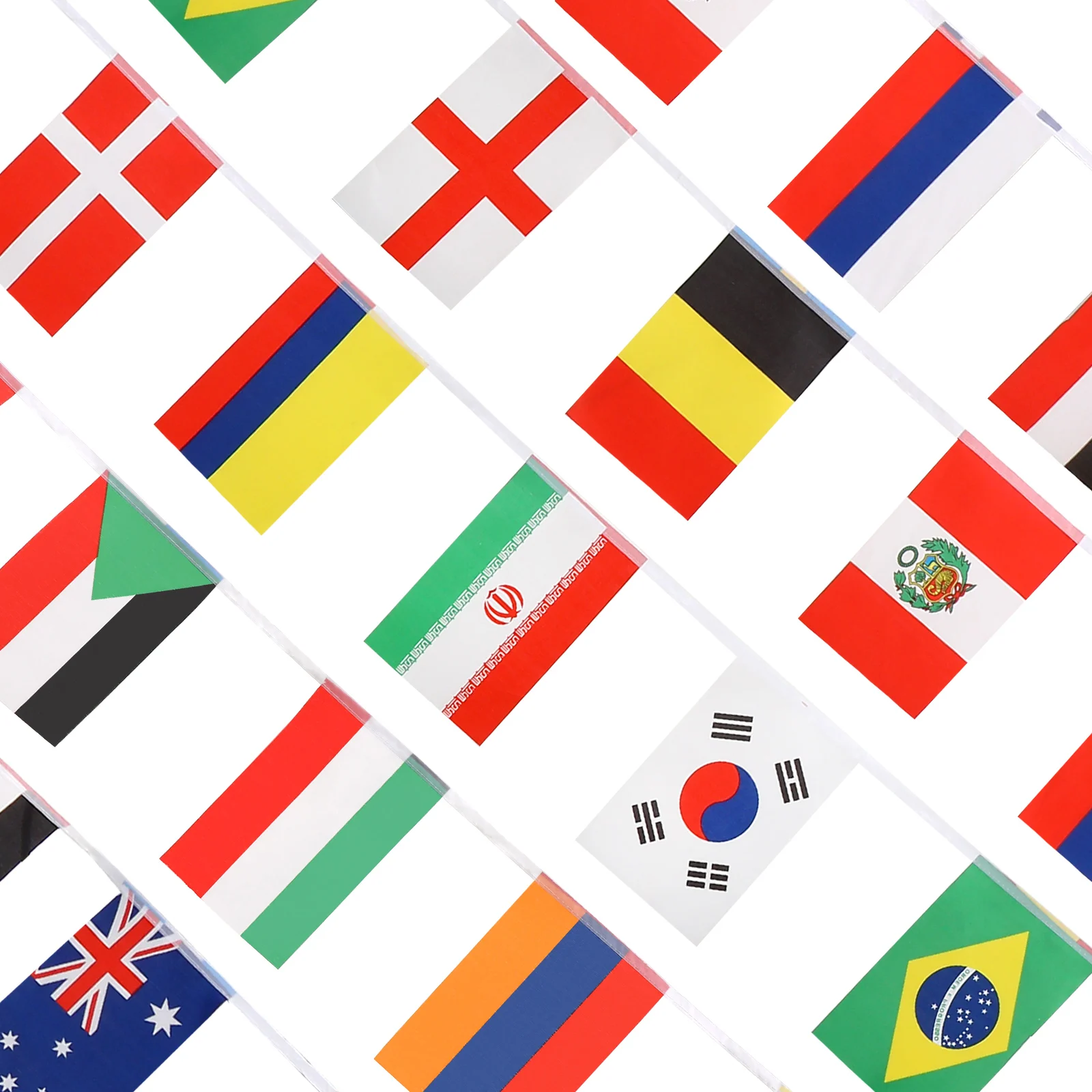 

200 Pcs Flags Polyester Hanging Bunting String Banner Sports Venue Classroom Games Events Safe