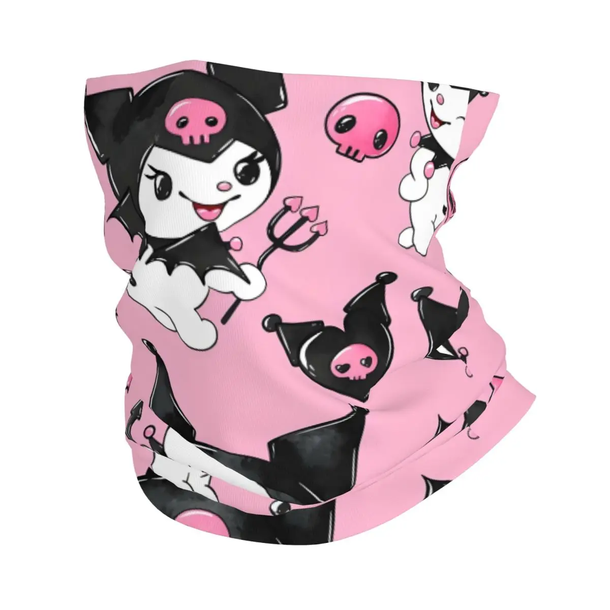 

Custom Sanrio Cartoon Kuromi Anime Neck Gaiter Women Men UV Face Shield Winter Cute Skull Bandana Scarf for Hiking