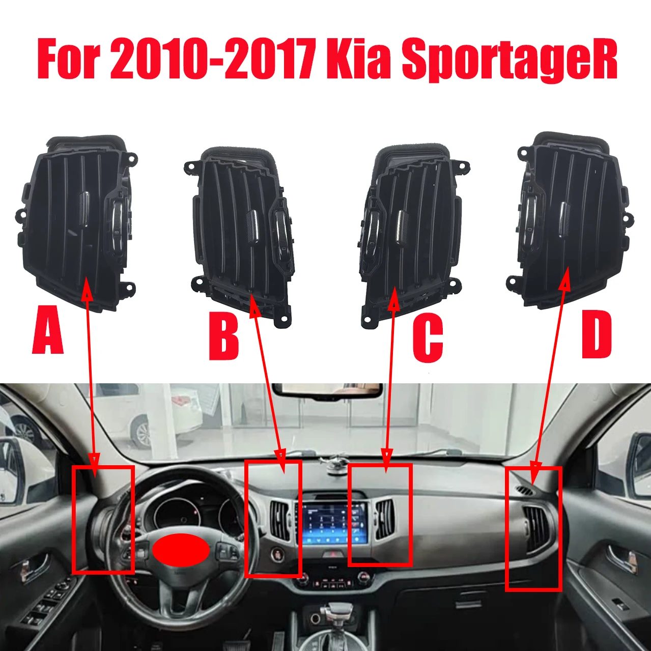 

2 шт./4 шт. для Kia SportageR 2010-2017 вентиляционные отверстия для кондиционера, выход теплого воздуха и холодного воздуха