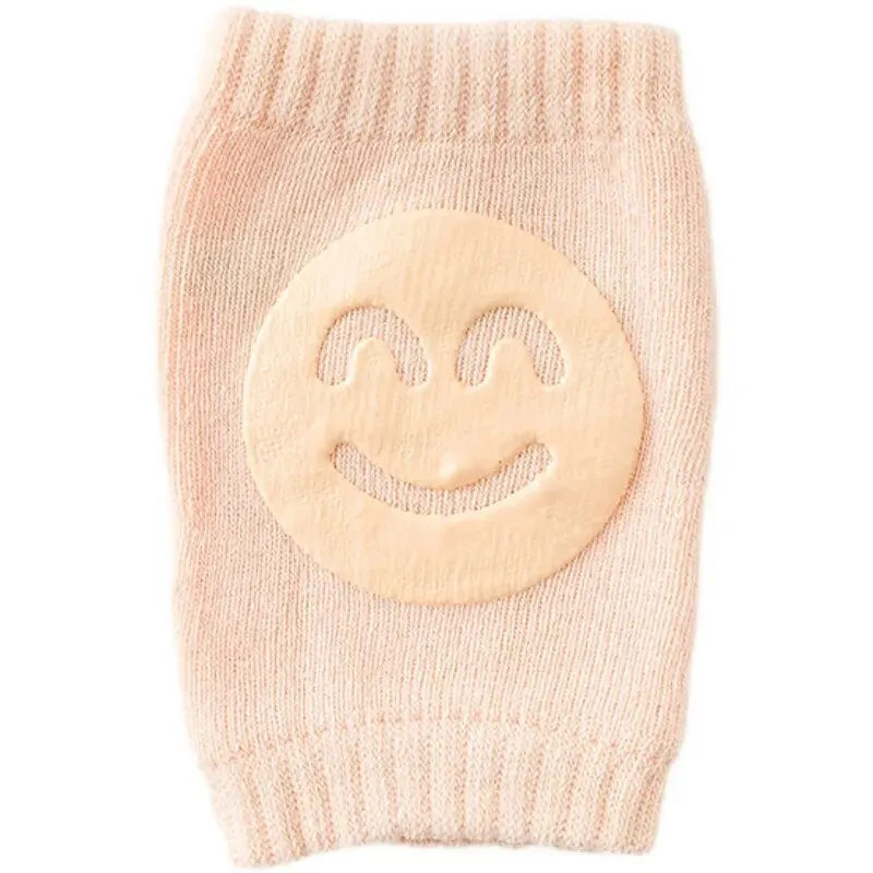 2 Pairs of Baby Leg Socks, Toddler Crawling Baby Smiley Knee Pads Anti-Slip Socks, Soft and Elastic, Suitable for Babys