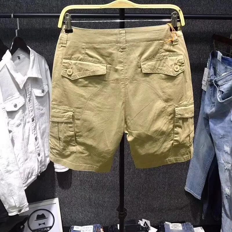 Retro Korean 2026 New Tooling Half Pants Wear-resistant Dirty Thin for Summer Cotton Outdoor Hiking Work Cargo Shorts