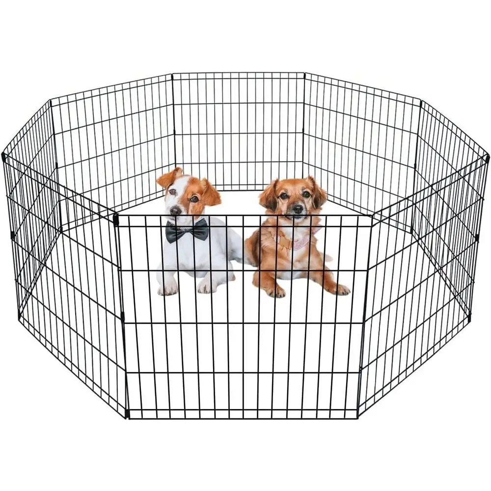 

Portable 24 Metal Dog Exercise Pen with 8 Panels, Indoor/Outdoor Use, Removable and Rust-Resistant