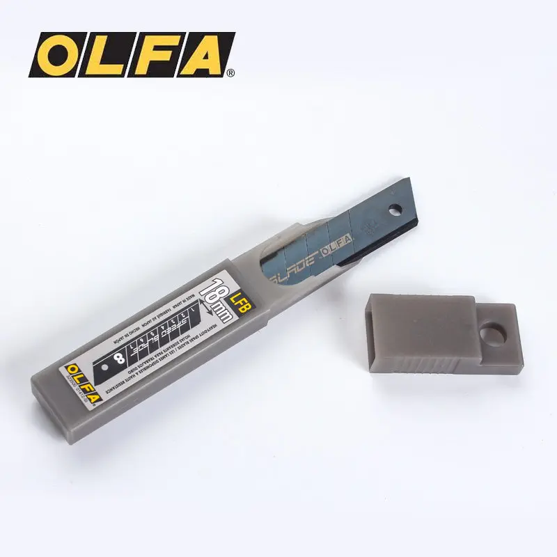

Японские черные лезвия OLFA шириной 18 мм, толщиной 0,5 мм, с фторопокрытием, острые и быстрорежущие, 5 штук, LFB-5B, экономят силы при резке.