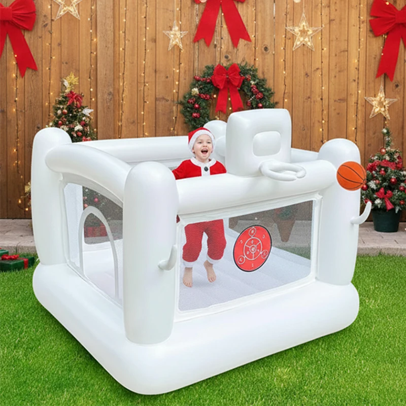 신상품 화이트 바운스 하우스 바운시 캐슬 크리스마스 인플레이터블 어린이용 생일/할로윈/크리스마스 파티 이벤트용