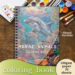 Coloring Book - 8.3 x 11.2 inches 32 pages of sea animals coloring book - ideal gift for family or friends