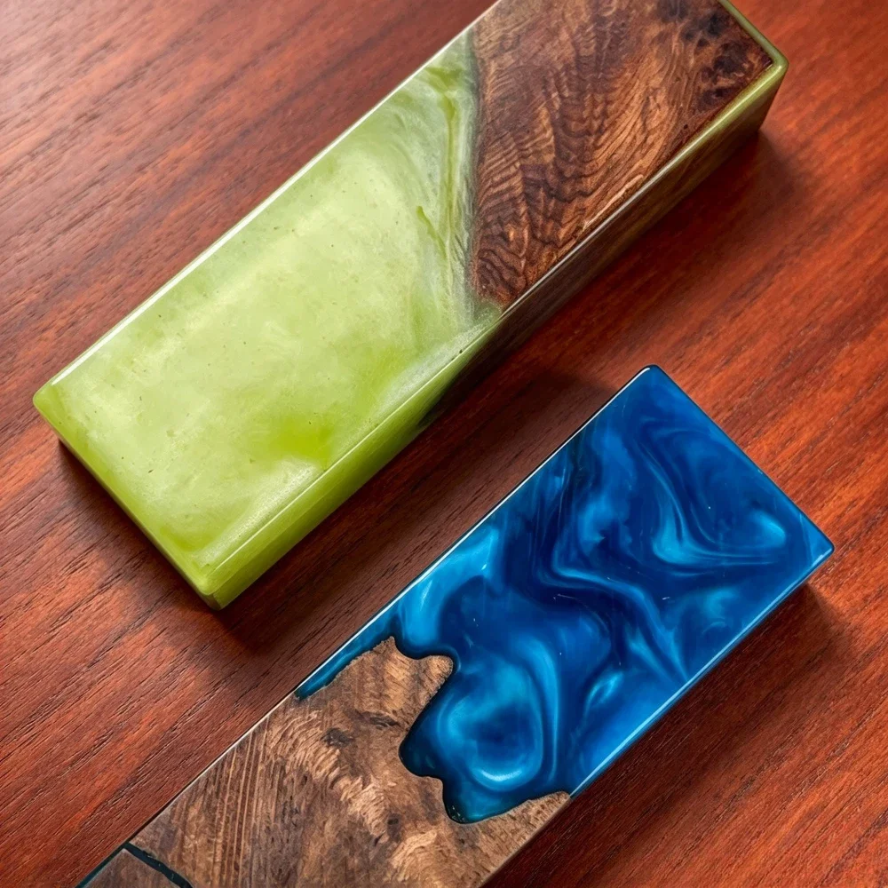 1 Piece Resin Mixed Materials with Tree Tumor Wood Handle Material 2 Specifications DIY Handle Making Materials