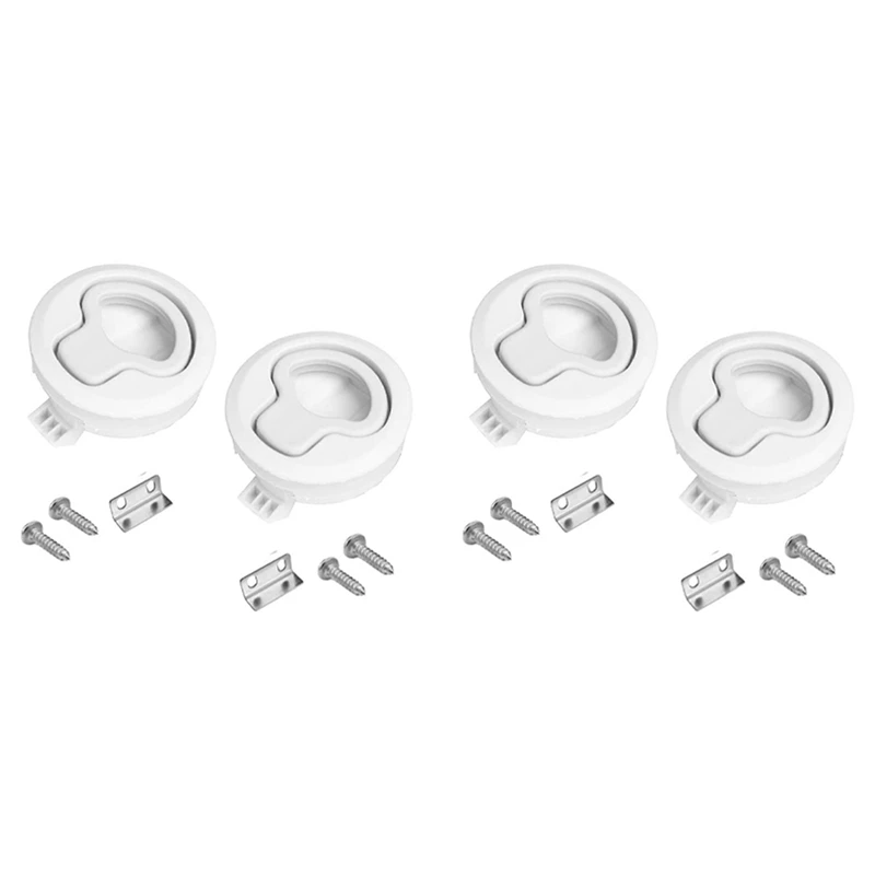 4X Boat Latch Slam Latch Flush Pull Slam Latch Round Pull Latch Marine Hatch Latch For Boat Deck RV Cabinet Door Drawers