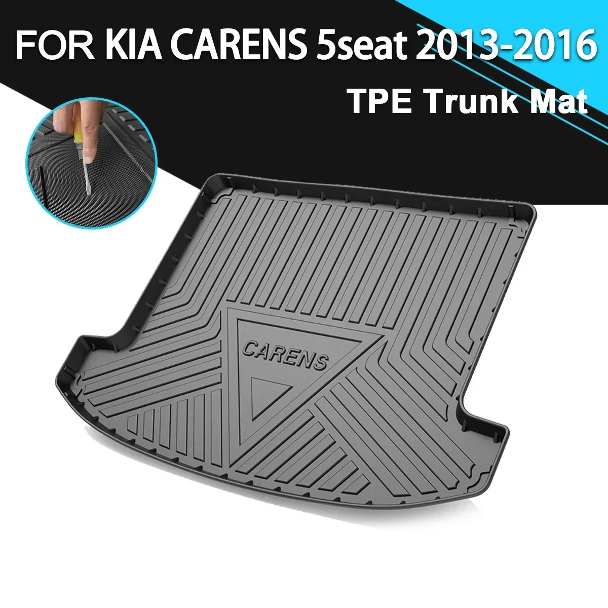 

Car Rear Trunk Cover Mat Rubber TPE Waterproof Non-Slip Cargo Liner Accessories For KIA CARENS 5 Seater 2013-2016