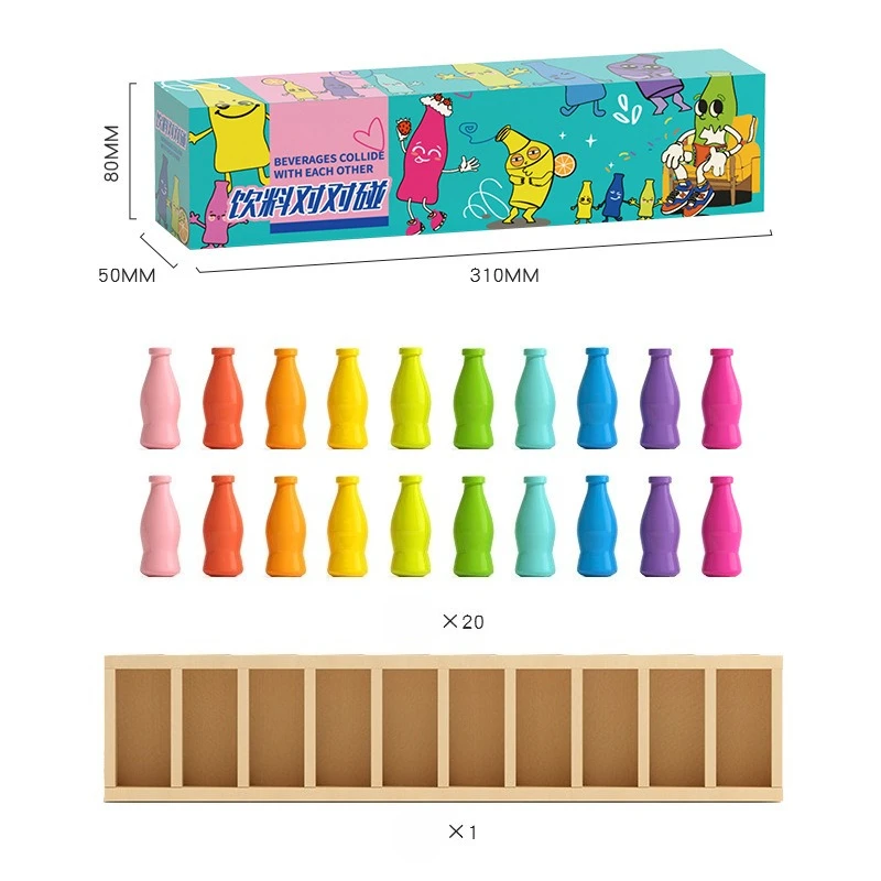 مجموعة تخمين مكونة من 21 زجاجة ممتعة - تتضمن 20 زجاجة ملونة وصندوق واحد، وتعزز مهارات التفكير المنطقي للبالغين، لعبة مطابقة الألوان #6