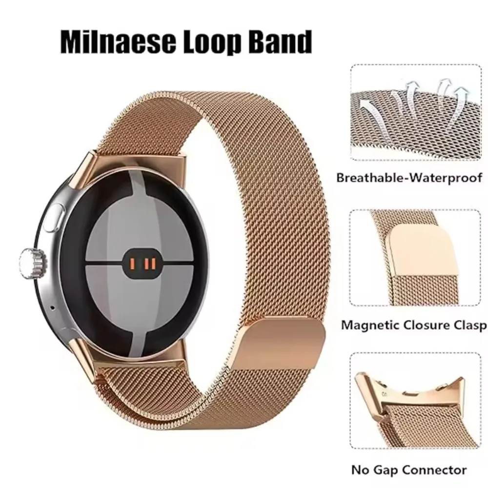 Milanese Band for Google Pixel Watch Magnetic Comfrotable Breathable Wristband for Google Pixel Watch Replaceable Bracelet Belt